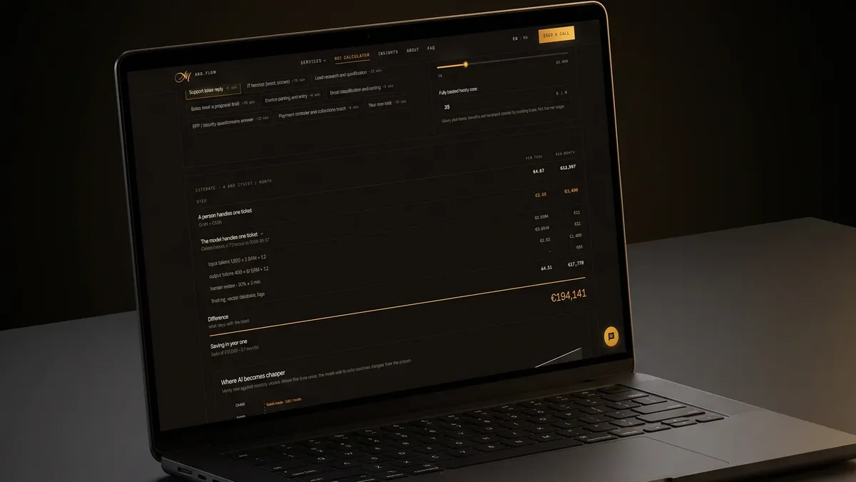 Our own site with an ROI calculator, prerendered SEO and two languages